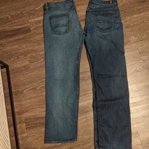 Two Pairs of Men''s 7 for all Mankind Jeans Size 36W - pre-owned